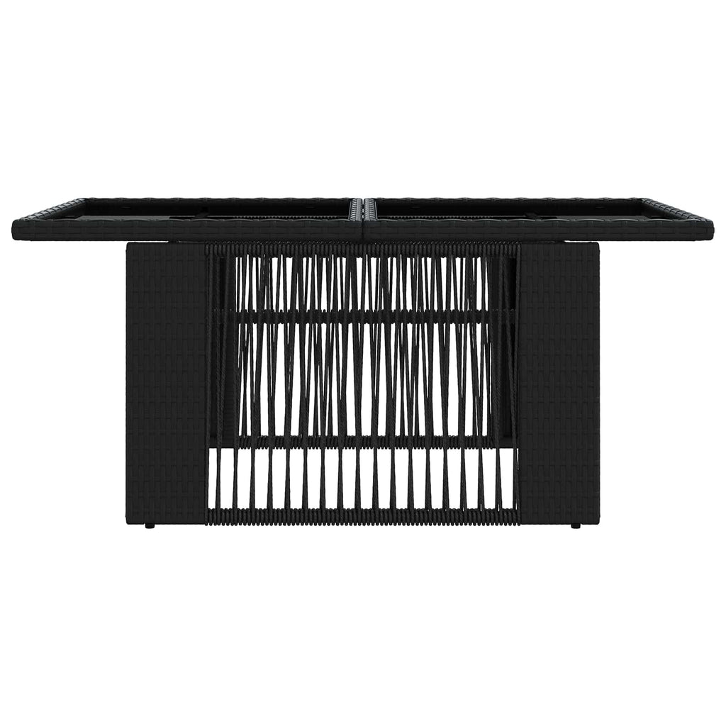 vidaXL Stół Ogrodowy Czarny 100 x 55 x 37 cm Rattan PE i Szkło