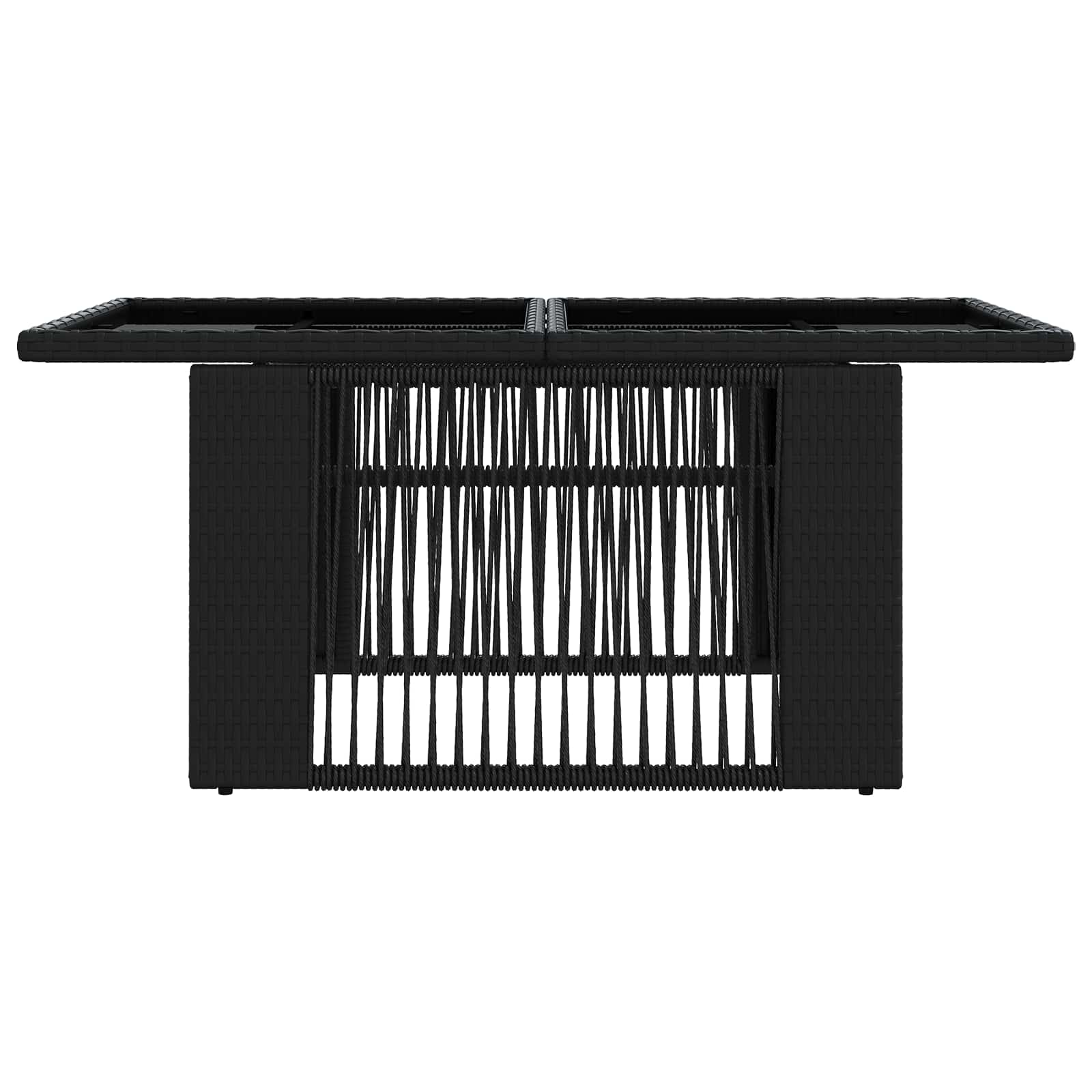 vidaXL Stół Ogrodowy Czarny 100 x 55 x 37 cm Rattan PE i Szkło