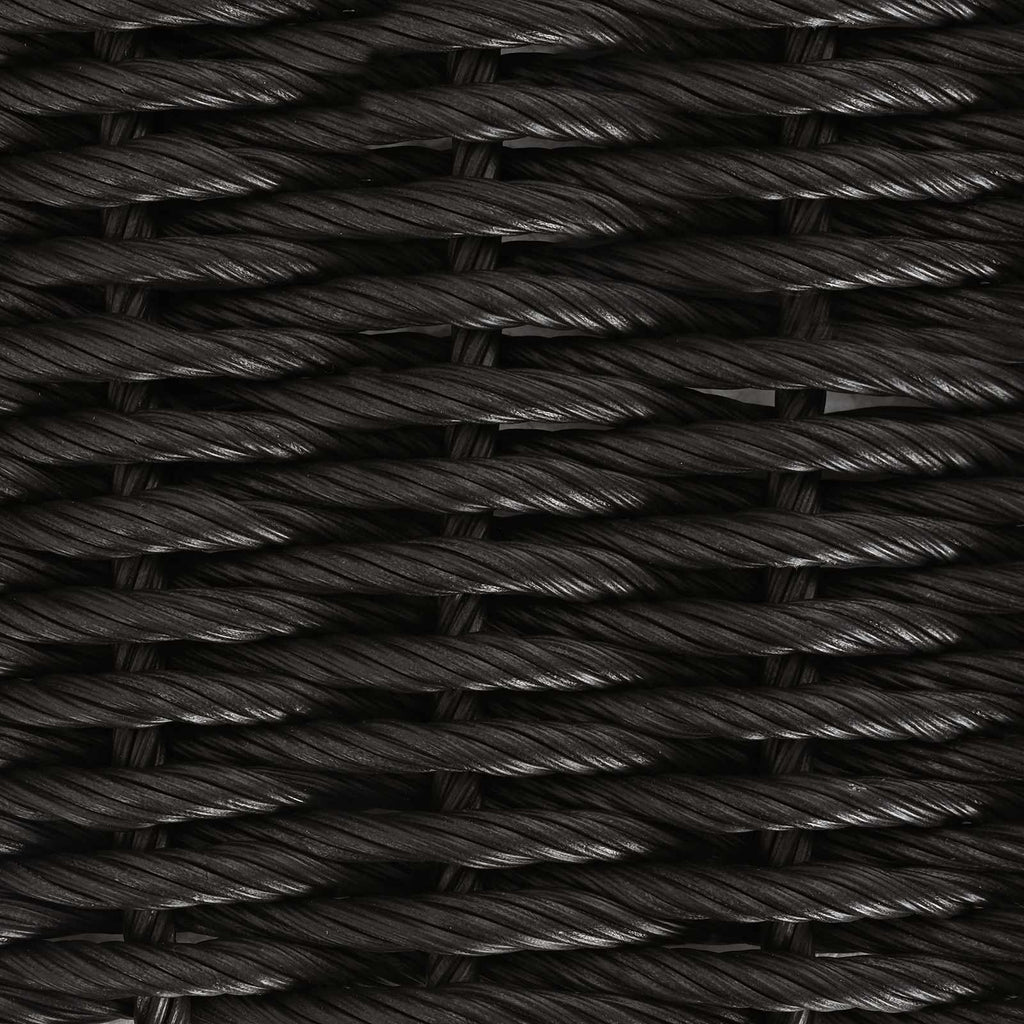 vidaXL Stół Ogrodowy Czarny 100 x 55 x 37 cm Rattan PE i Szkło
