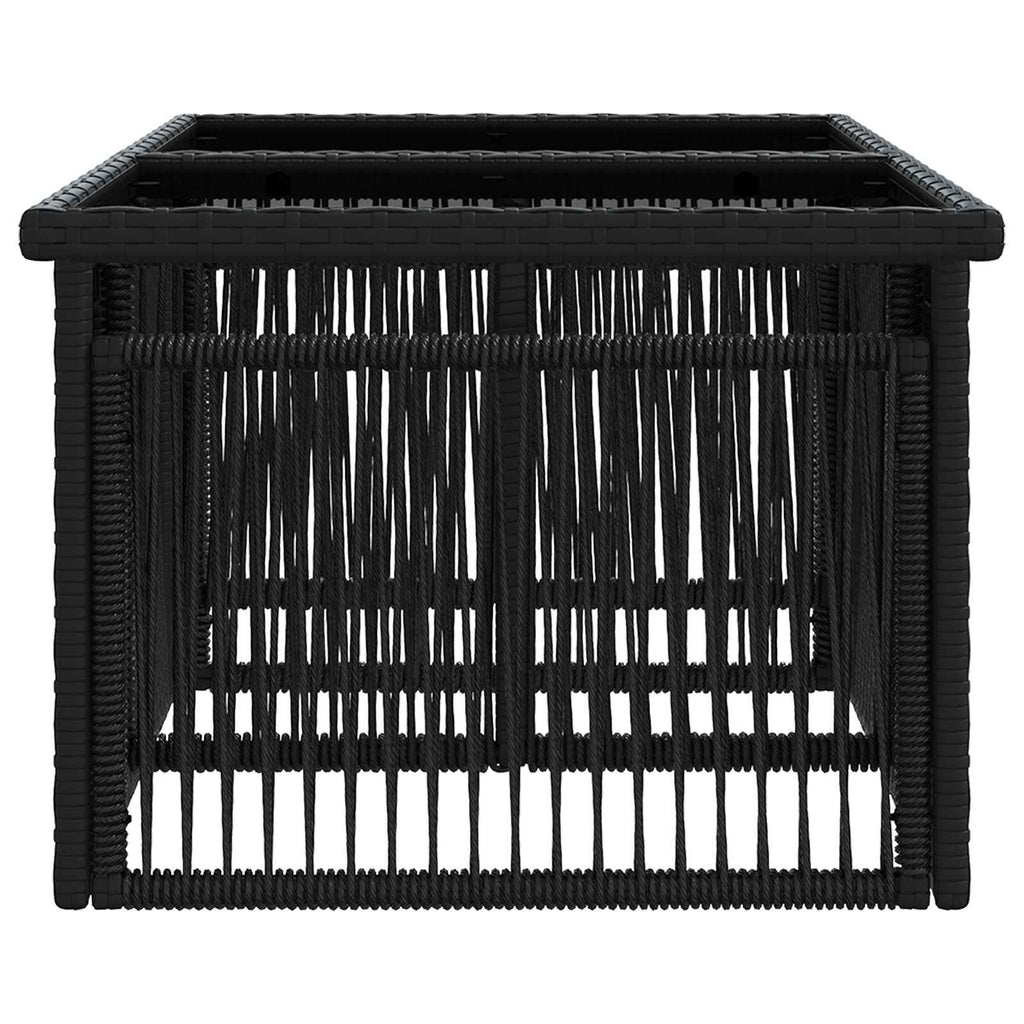 vidaXL Stół Ogrodowy Czarny 100 x 55 x 37 cm Rattan PE i Szkło