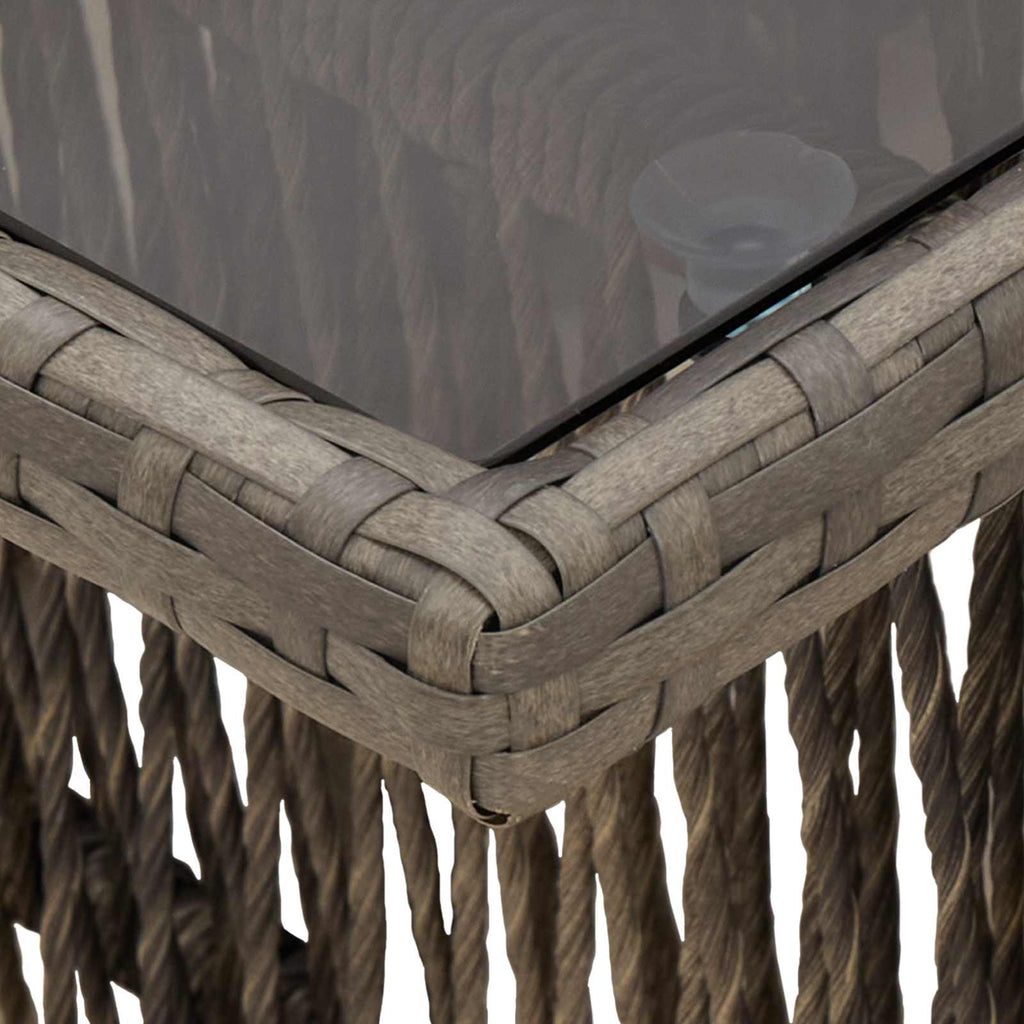vidaXL Stół Ogrodowy Szary 100 x 55 x 37 cm Rattan PE i Szkło