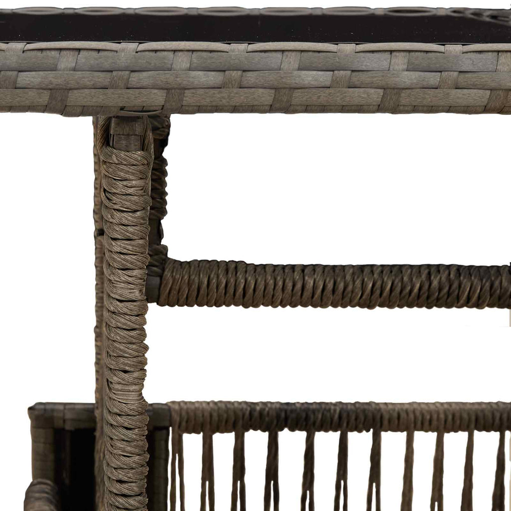 vidaXL Stół Ogrodowy Szary 100 x 55 x 37 cm Rattan PE i Szkło