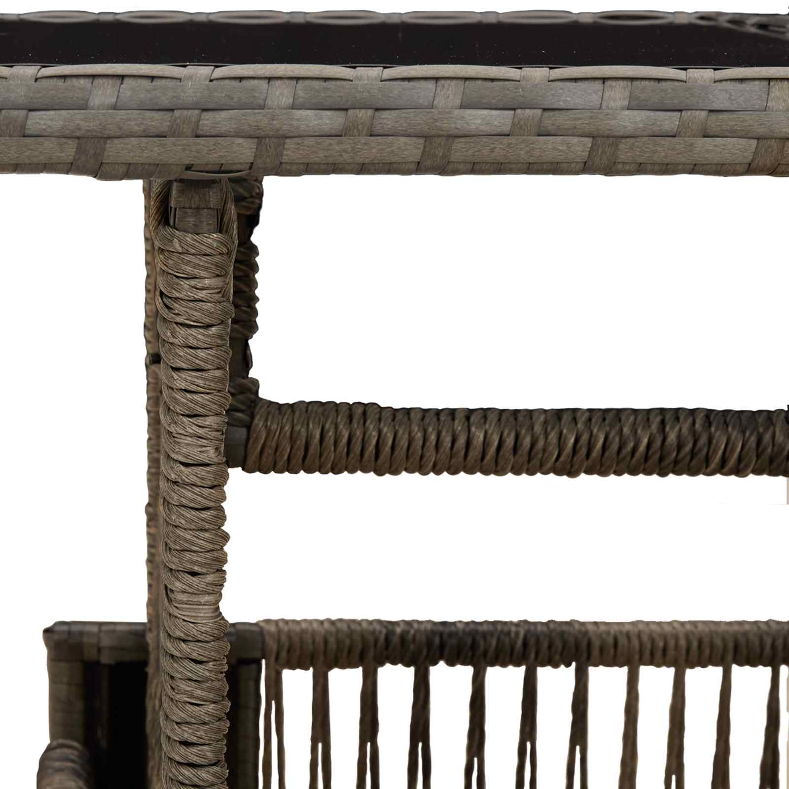 vidaXL Stół Ogrodowy Szary 100 x 55 x 37 cm Rattan PE i Szkło