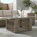 vidaXL Stół Ogrodowy Szary 100 x 55 x 37 cm Rattan PE i Szkło