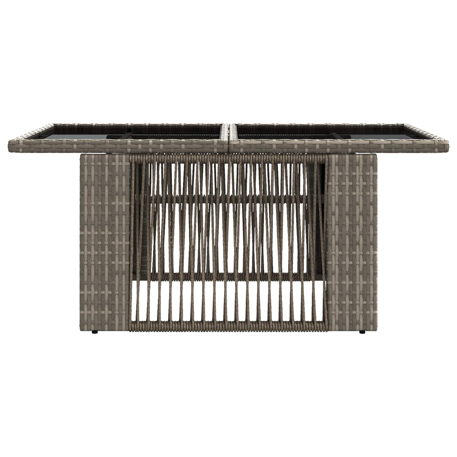 vidaXL Stół Ogrodowy Szary 100 x 55 x 37 cm Rattan PE i Szkło