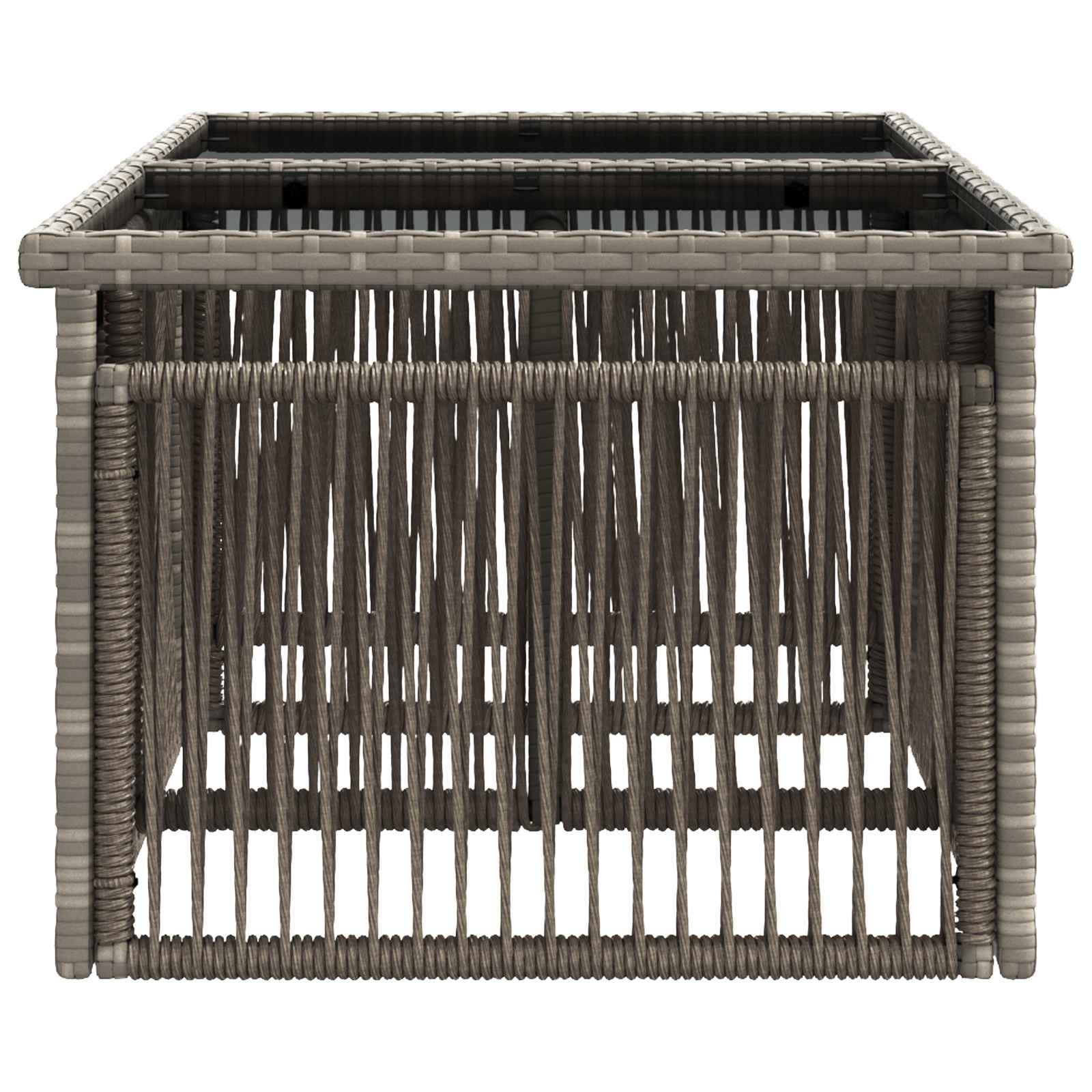 vidaXL Stół Ogrodowy Szary 100 x 55 x 37 cm Rattan PE i Szkło