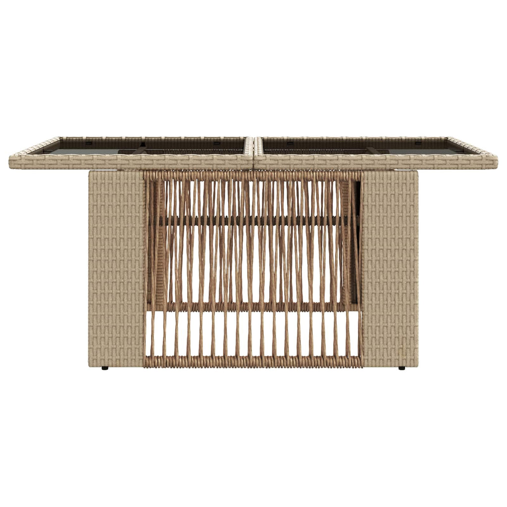 vidaXL Stół Ogrodowy Beżowy 100 x 55 x 37 cm Rattan PE i Szkło