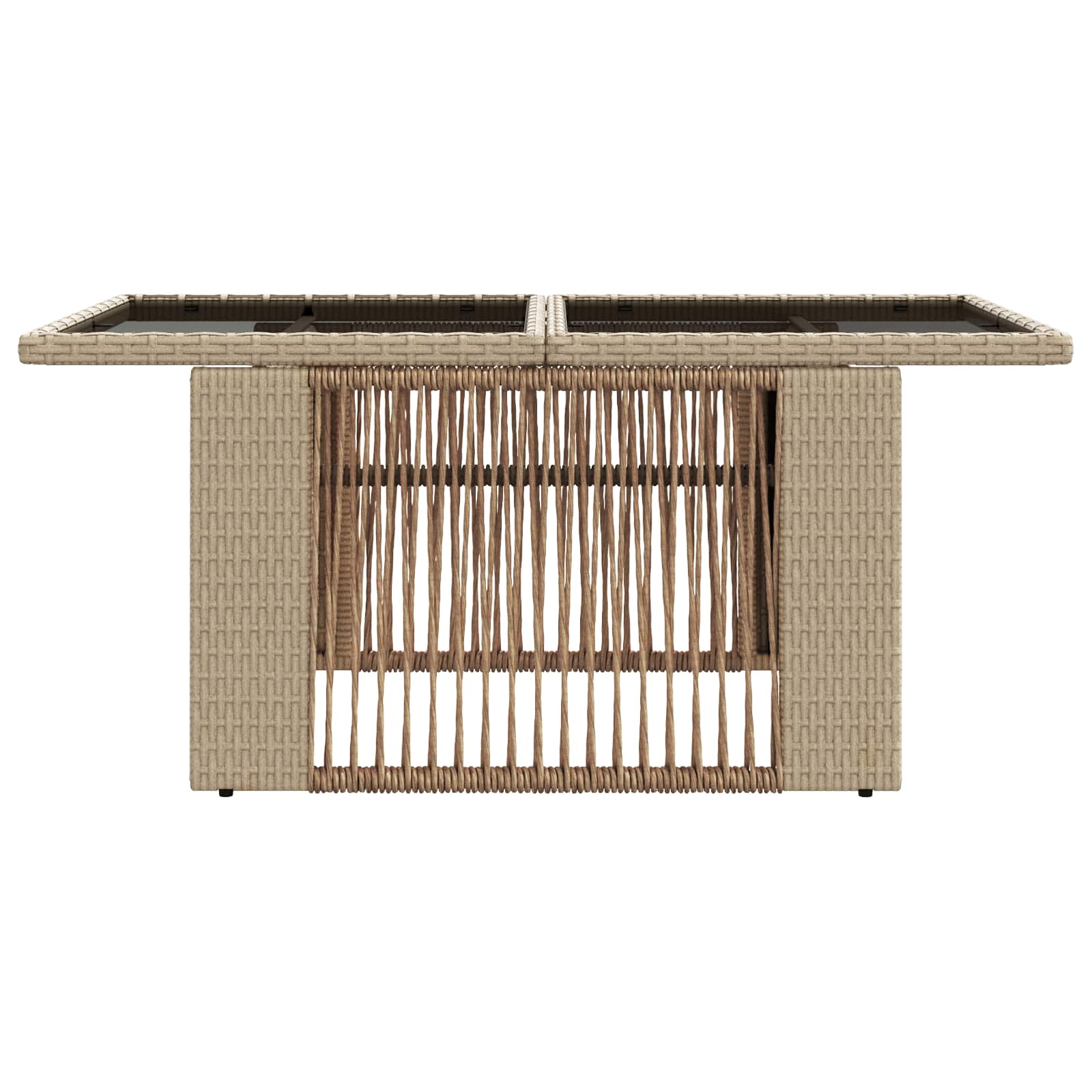 vidaXL Stół Ogrodowy Beżowy 100 x 55 x 37 cm Rattan PE i Szkło
