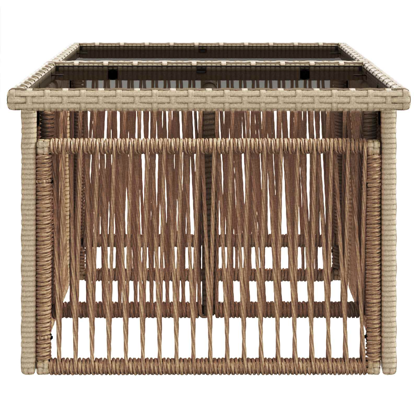 vidaXL Stół Ogrodowy Beżowy 100 x 55 x 37 cm Rattan PE i Szkło