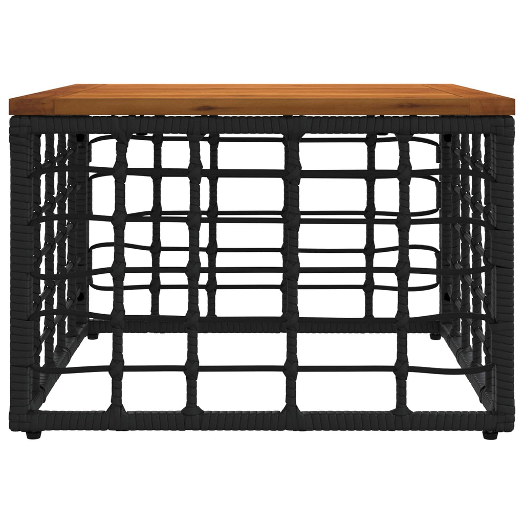 vidaXL Stół Ogrodowy Czarny i naturalny 55 x 55 x 37 cm