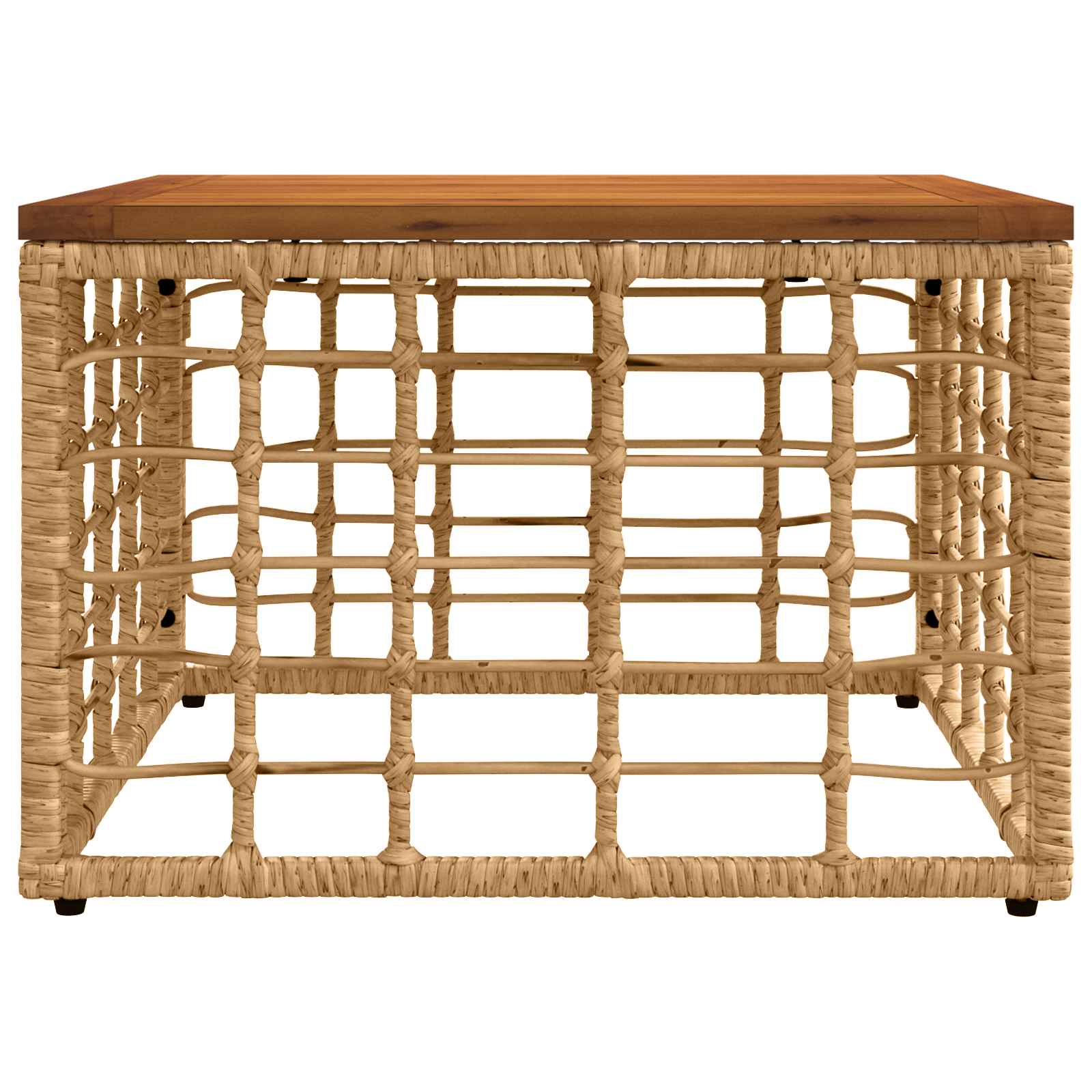 vidaXL Stół Ogrodowy naturalny 55 x 55 x 37 cm Rattan PE i Szkło