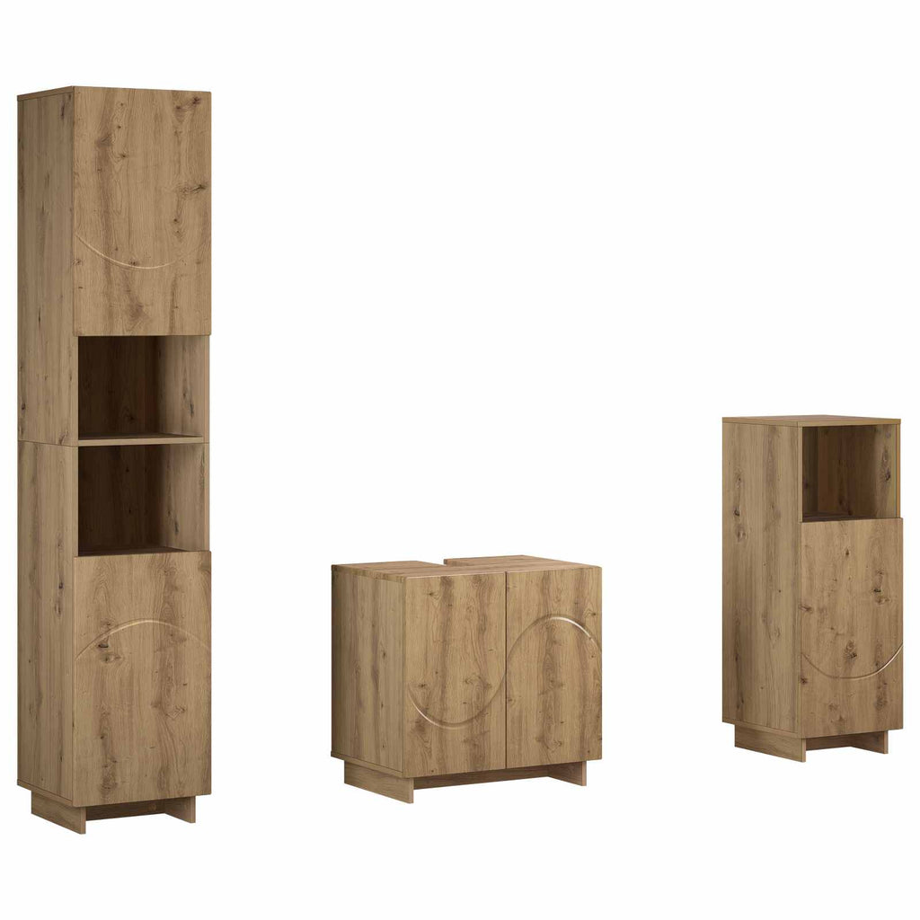 vidaXL Zestaw Szafek Łazienkowych 3 szt. Dąb artisan