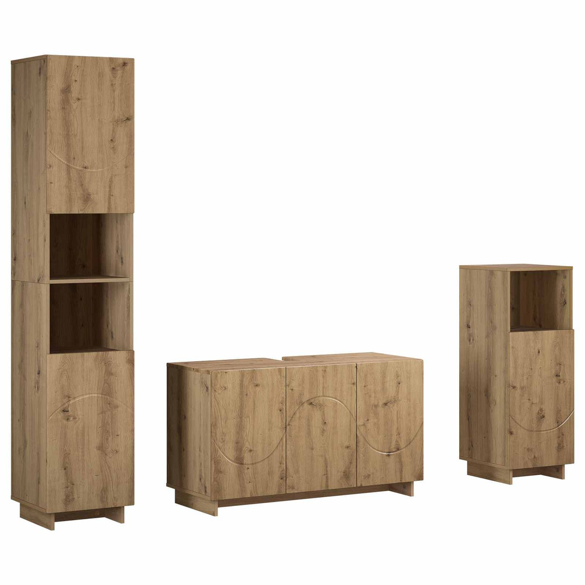 vidaXL Zestaw Szafek Łazienkowych 3 szt. Dąb artisan