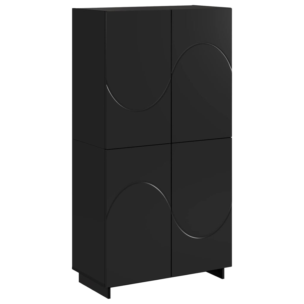 vidaXL Wysoki kredens Czarny 79 x 41 x 151 cm Materiał drewnopochodny
