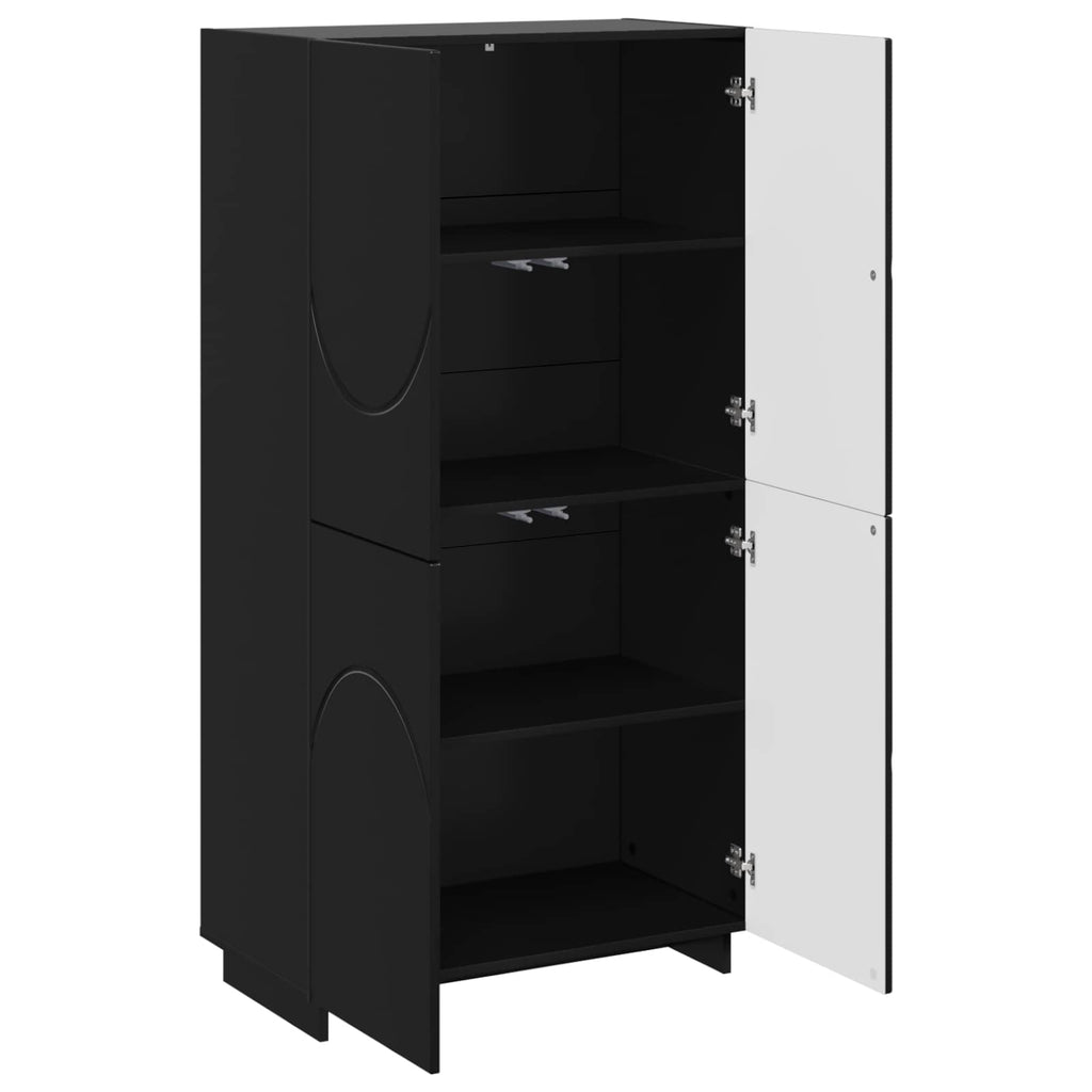 vidaXL Wysoki kredens Czarny 79 x 41 x 151 cm Materiał drewnopochodny