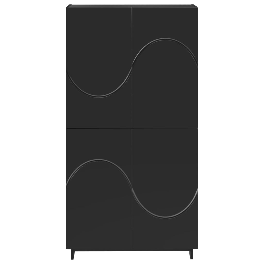 vidaXL Wysoki kredens Czarny 79 x 41 x 151 cm Materiał drewnopochodny