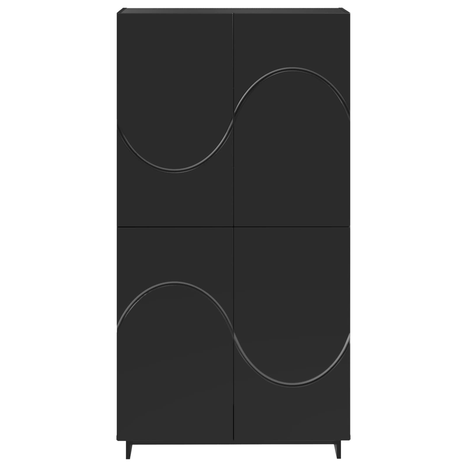 vidaXL Wysoki kredens Czarny 79 x 41 x 151 cm Materiał drewnopochodny