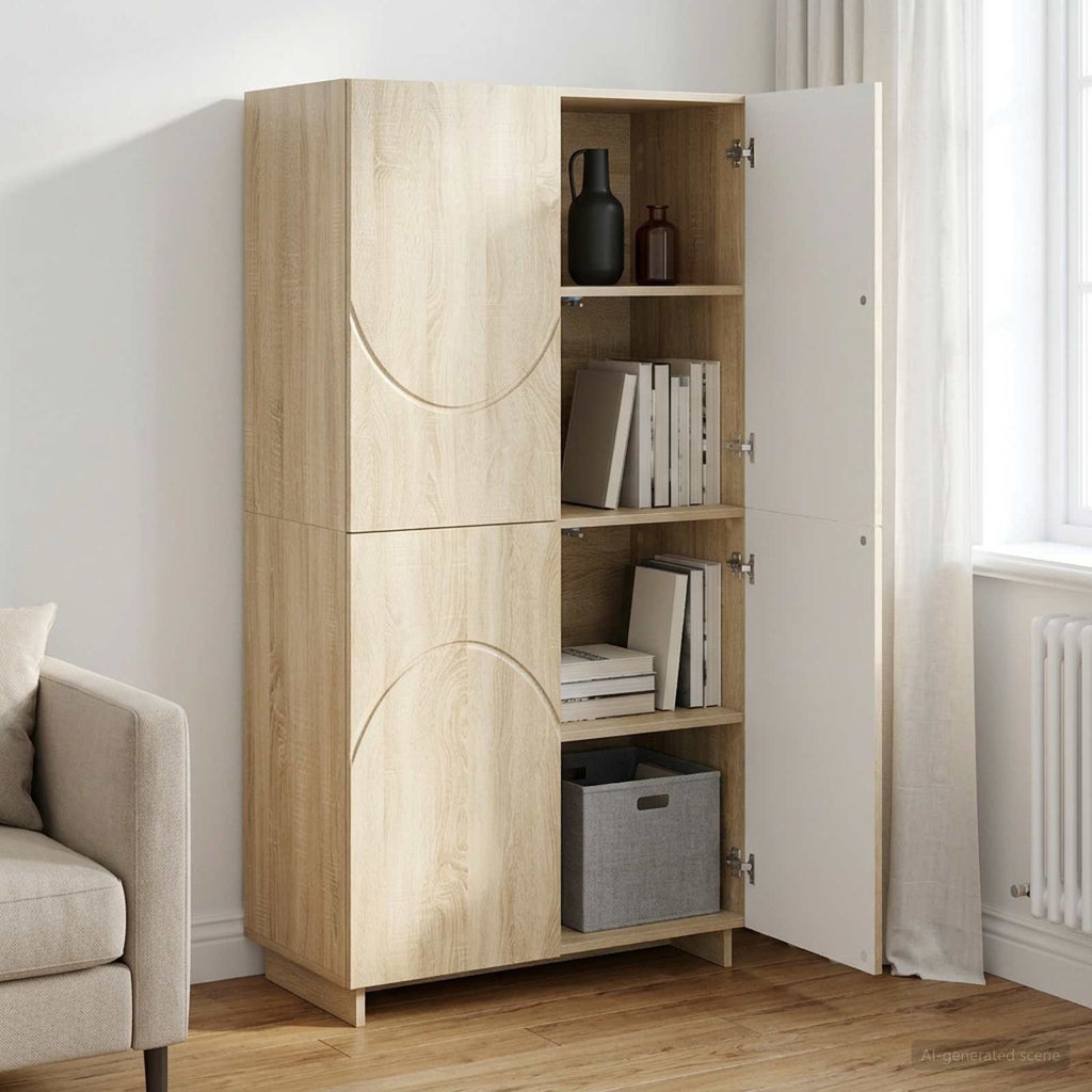 vidaXL Wysoki kredens dąb Sonoma 79x41x151 cm Materiał drewnopochodny