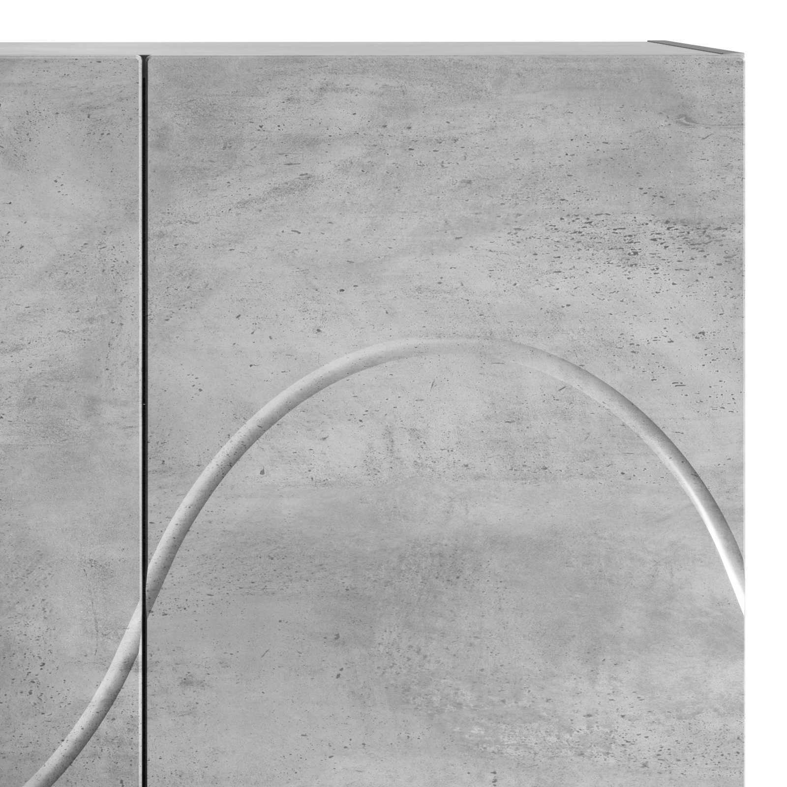 vidaXL Wysoki kredens Betonowy szary 79 x 41 x 151 cm