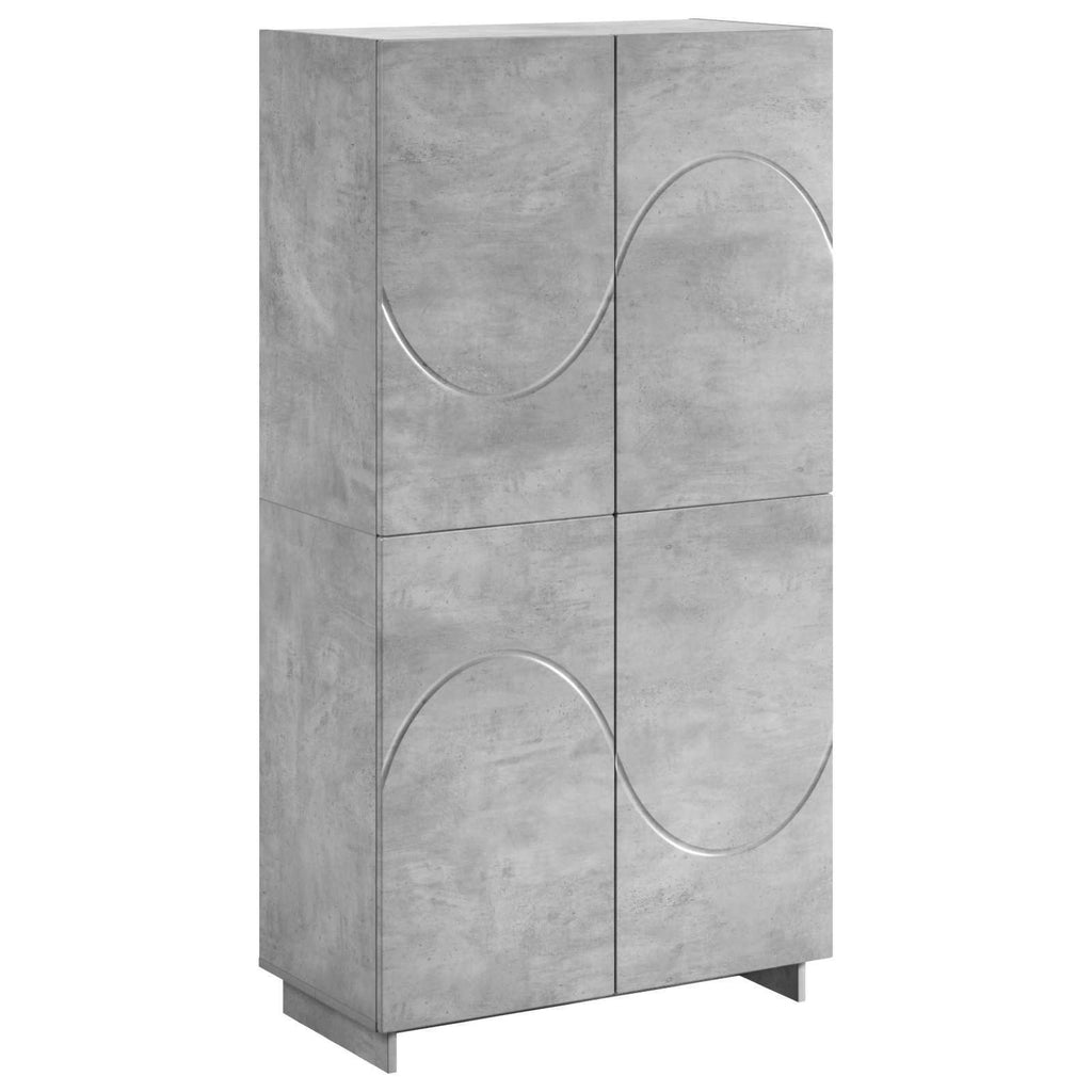 vidaXL Wysoki kredens Betonowy szary 79 x 41 x 151 cm