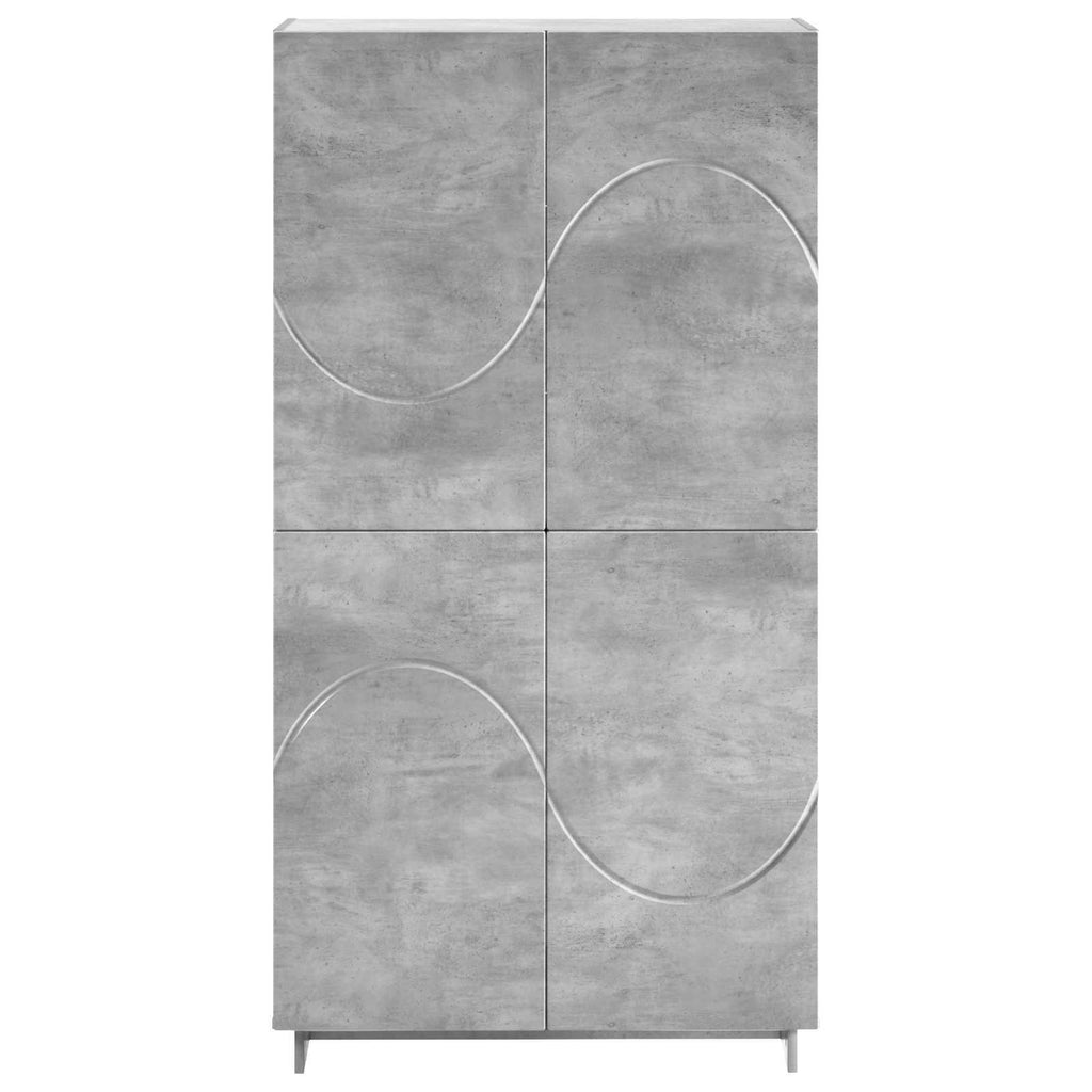 vidaXL Wysoki kredens Betonowy szary 79 x 41 x 151 cm