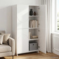 vidaXL Wysoki kredens Biały wysoki połysk 79 x 41 x 151 cm