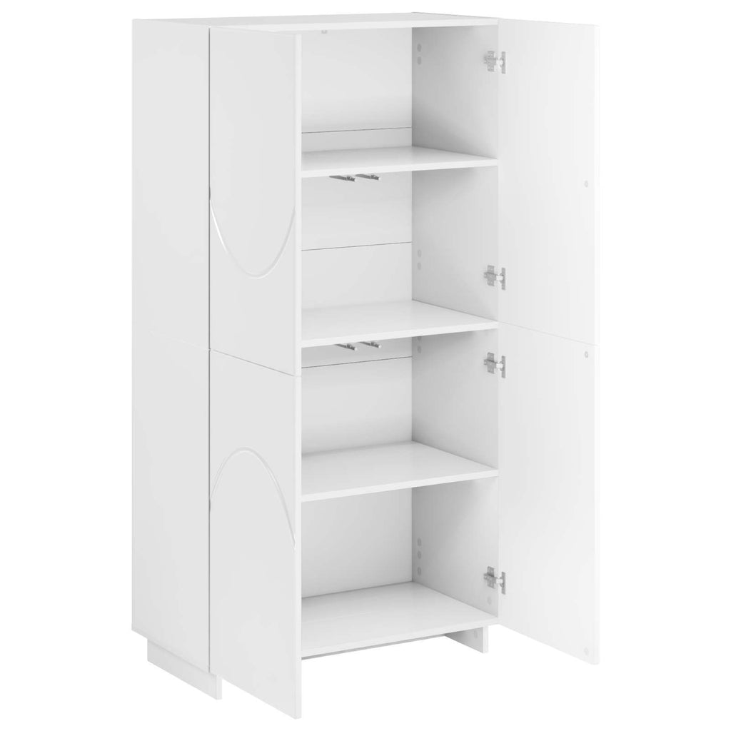 vidaXL Wysoki kredens Biały wysoki połysk 79 x 41 x 151 cm