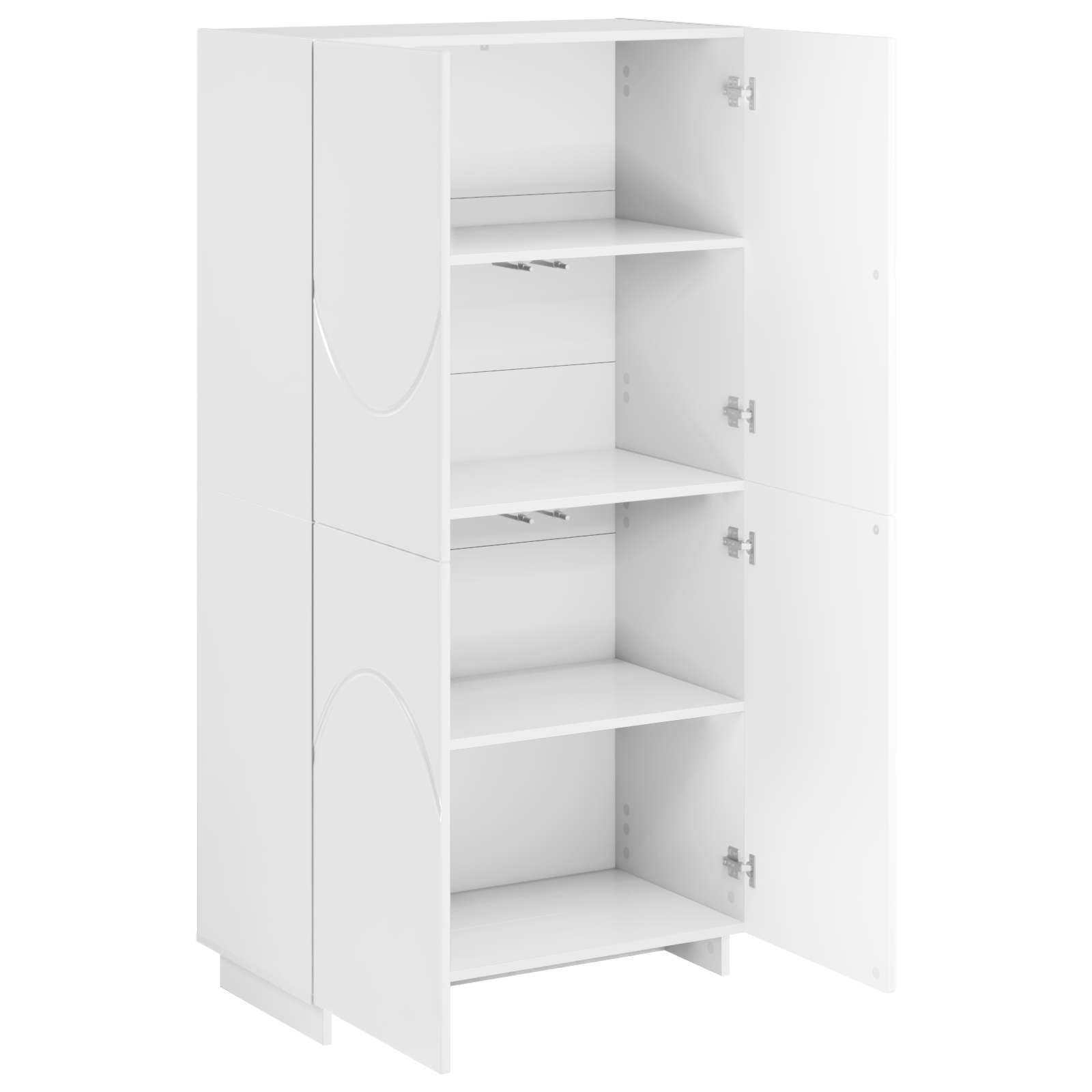 vidaXL Wysoki kredens Biały wysoki połysk 79 x 41 x 151 cm