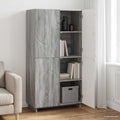 vidaXL Wysoki kredens Szary Sonoma 79 x 41 x 151 cm
