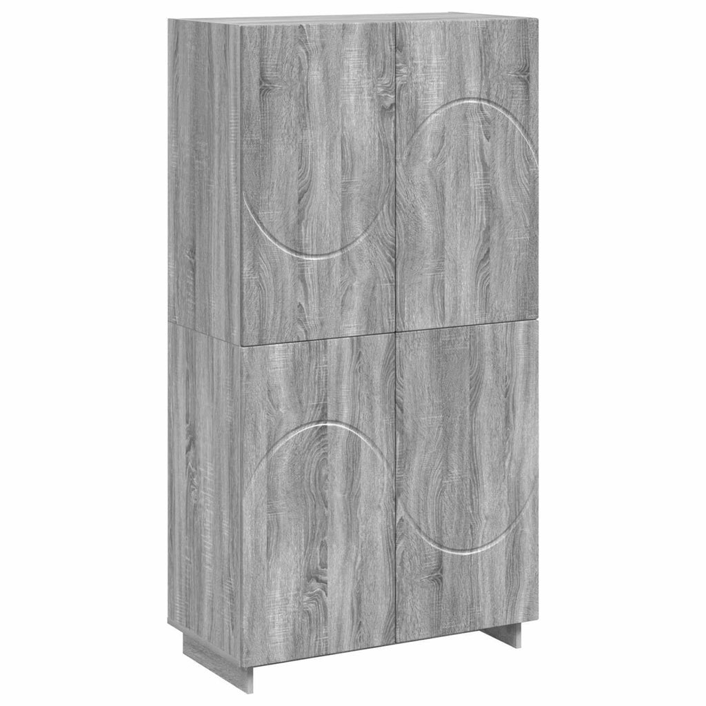 vidaXL Wysoki kredens Szary Sonoma 79 x 41 x 151 cm
