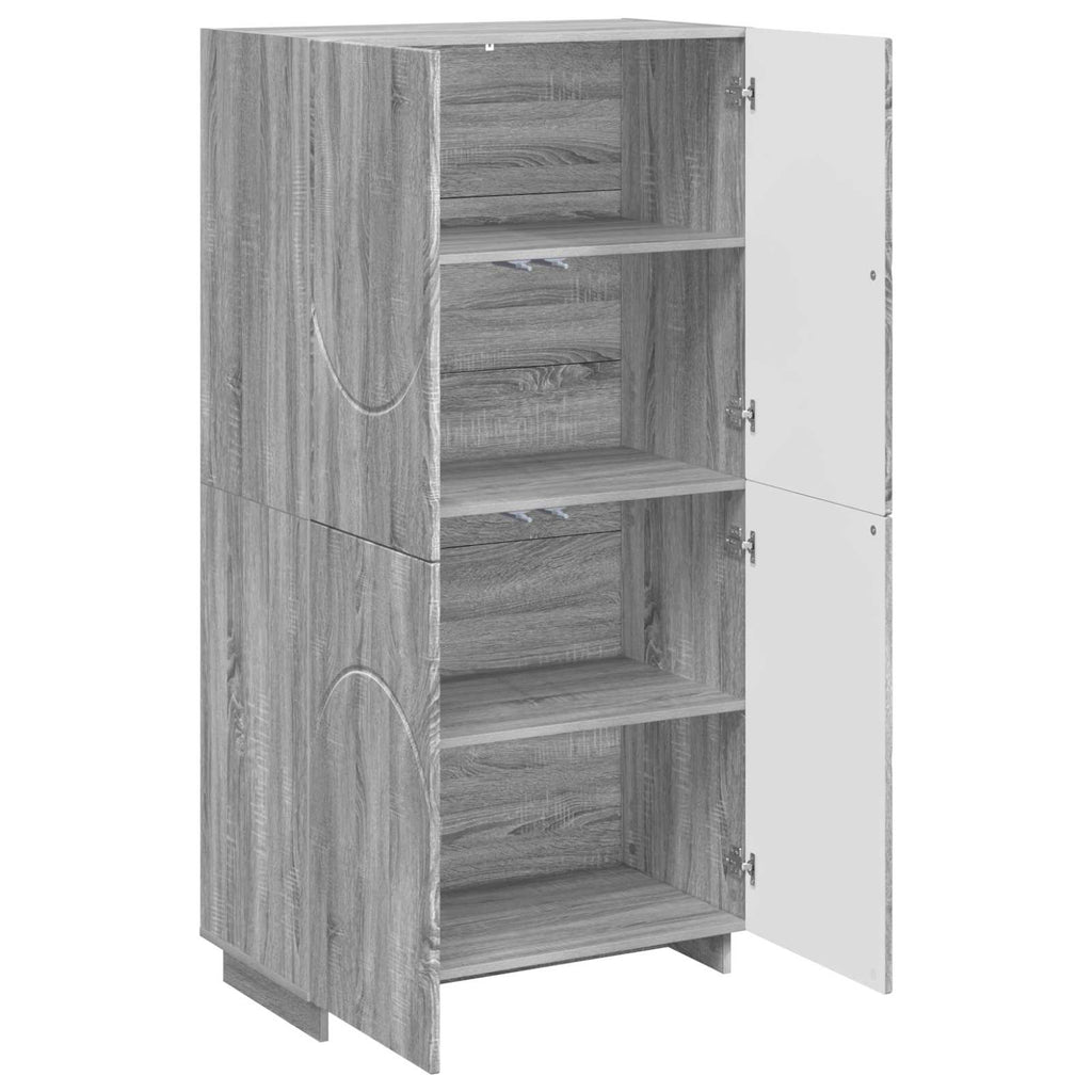 vidaXL Wysoki kredens Szary Sonoma 79 x 41 x 151 cm