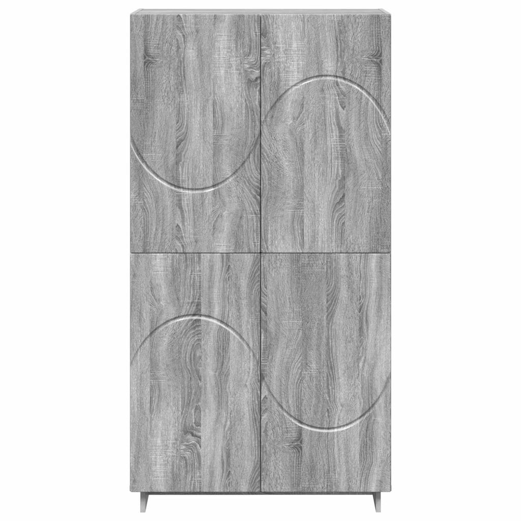 vidaXL Wysoki kredens Szary Sonoma 79 x 41 x 151 cm
