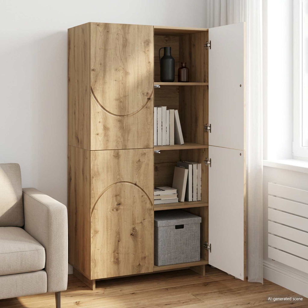 vidaXL Wysoki kredens Dąb artisan 79 x 41 x 151 cm
