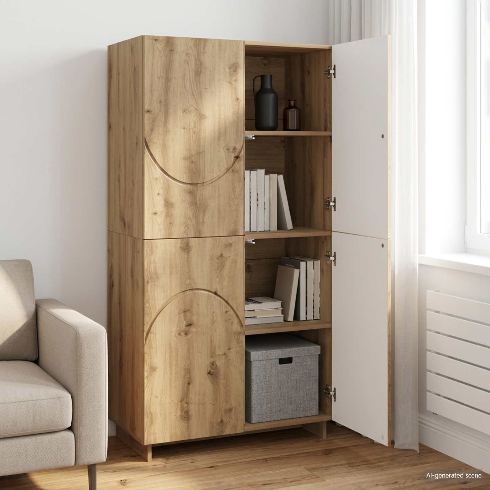 vidaXL Wysoki kredens Dąb artisan 79 x 41 x 151 cm