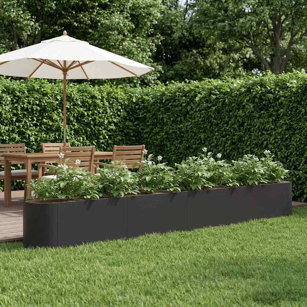 vidaXL Podniesione Łóżko Ogrodowe Czarny 360 x 40 x 40 cm
