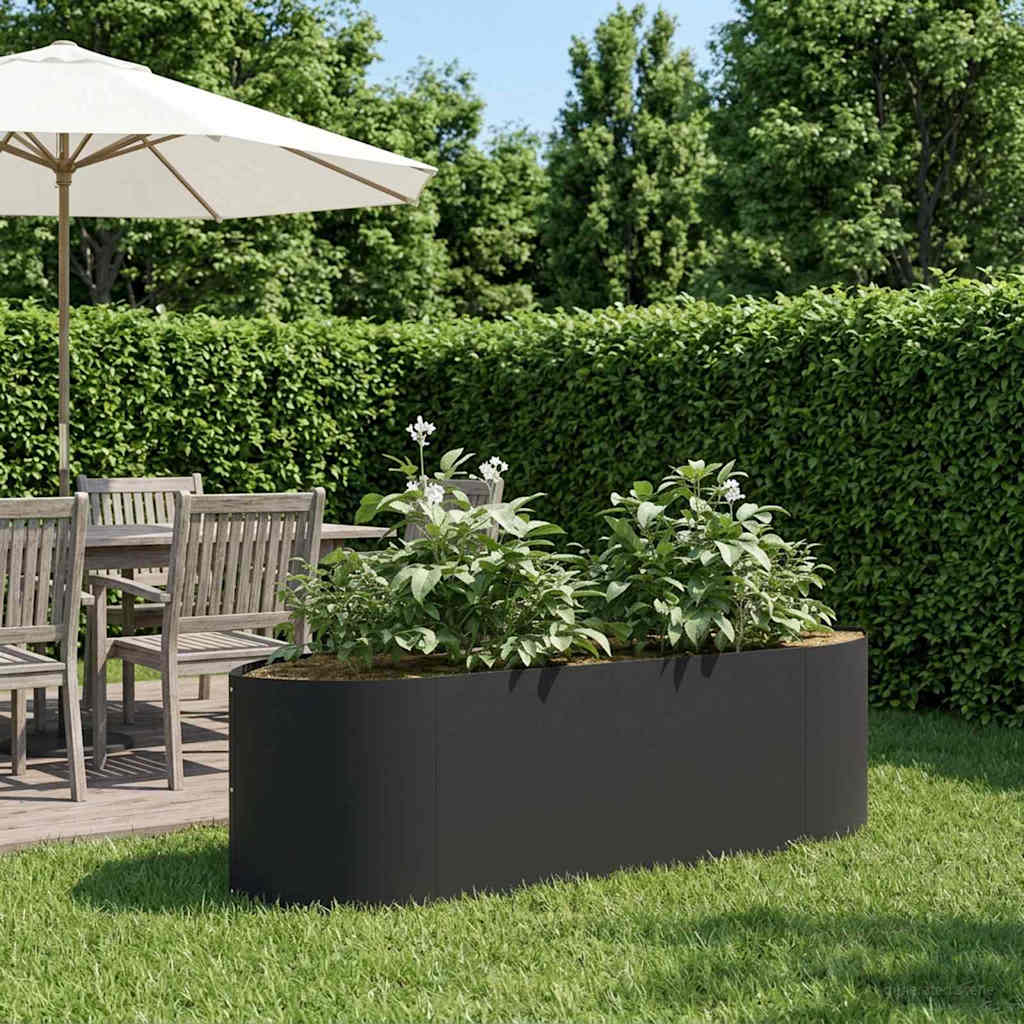 vidaXL Podniesione Łóżko Ogrodowe Czarny 140 x 40 x 40 cm Stal
