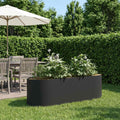 vidaXL Podniesione Łóżko Ogrodowe Czarny 140 x 40 x 40 cm Stal