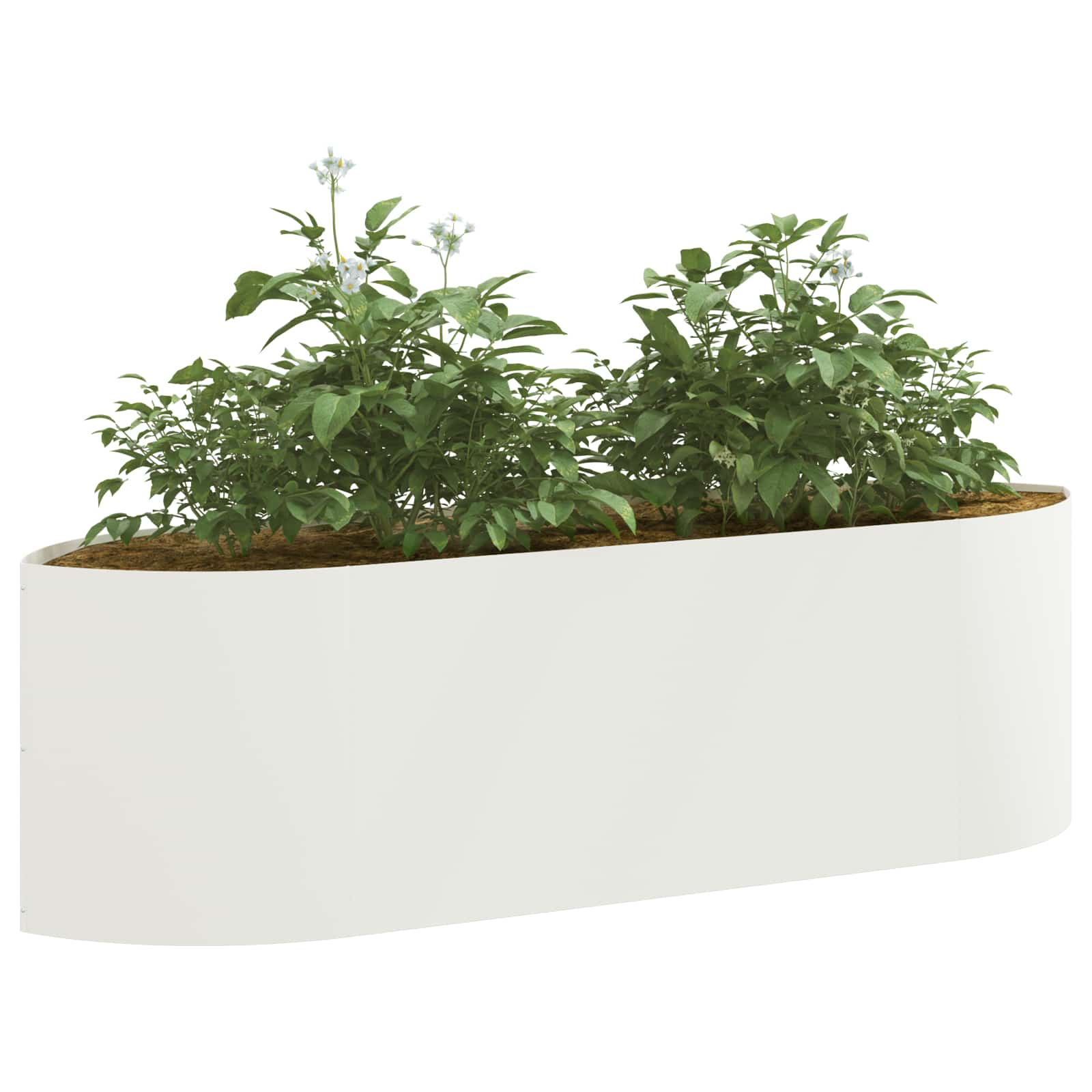 vidaXL Podniesione Łóżko Ogrodowe Biały 140 x 40 x 40 cm Stal