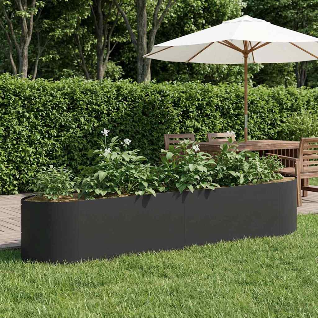 vidaXL Podniesione Łóżko Ogrodowe Czarny 220 x 40 x 40 cm Stal