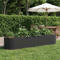 vidaXL Podniesione Łóżko Ogrodowe Czarny 220 x 40 x 40 cm Stal