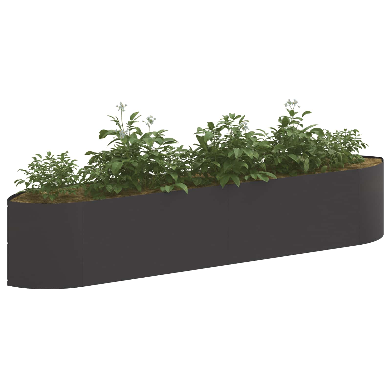 vidaXL Podniesione Łóżko Ogrodowe Czarny 220 x 40 x 40 cm Stal