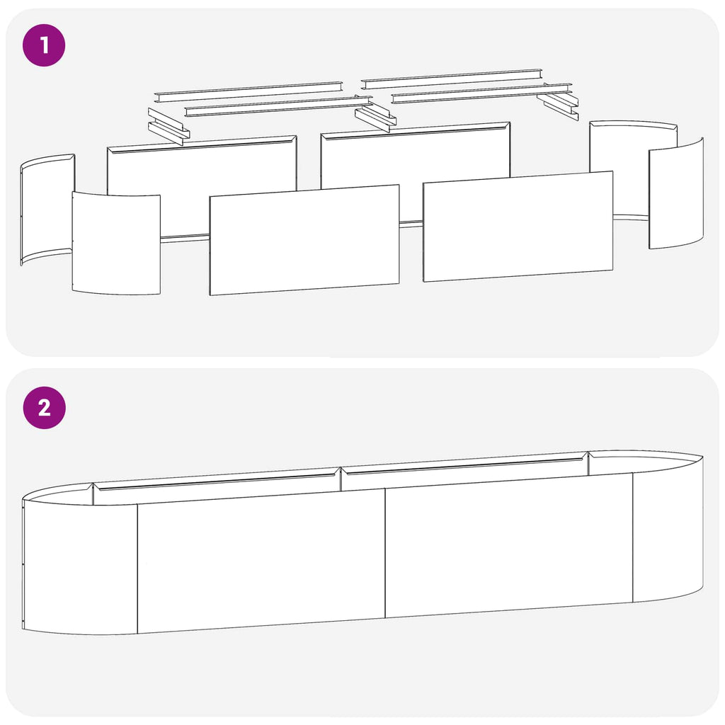 vidaXL Podniesione Łóżko Ogrodowe Biały 220 x 40 x 40 cm Stal