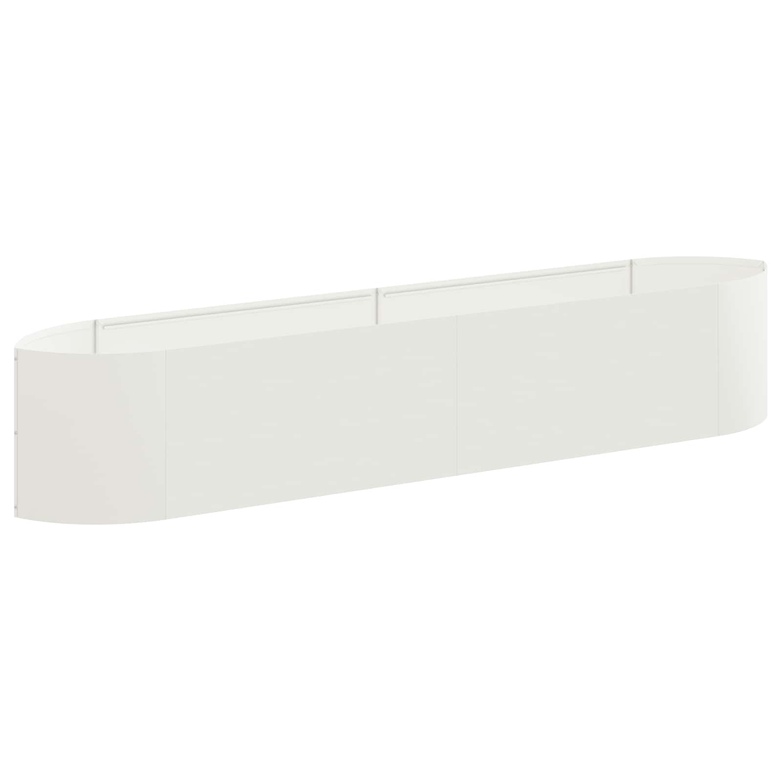 vidaXL Podniesione Łóżko Ogrodowe Biały 220 x 40 x 40 cm Stal