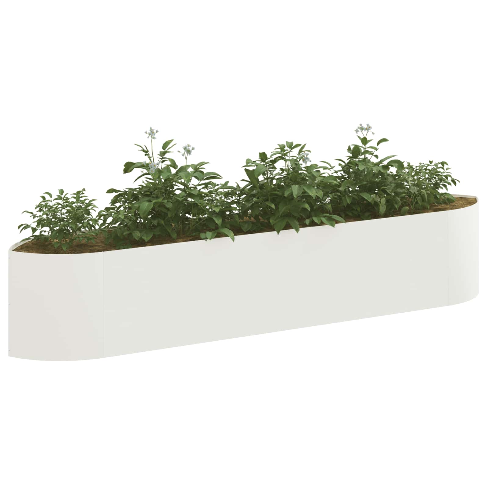 vidaXL Podniesione Łóżko Ogrodowe Biały 220 x 40 x 40 cm Stal