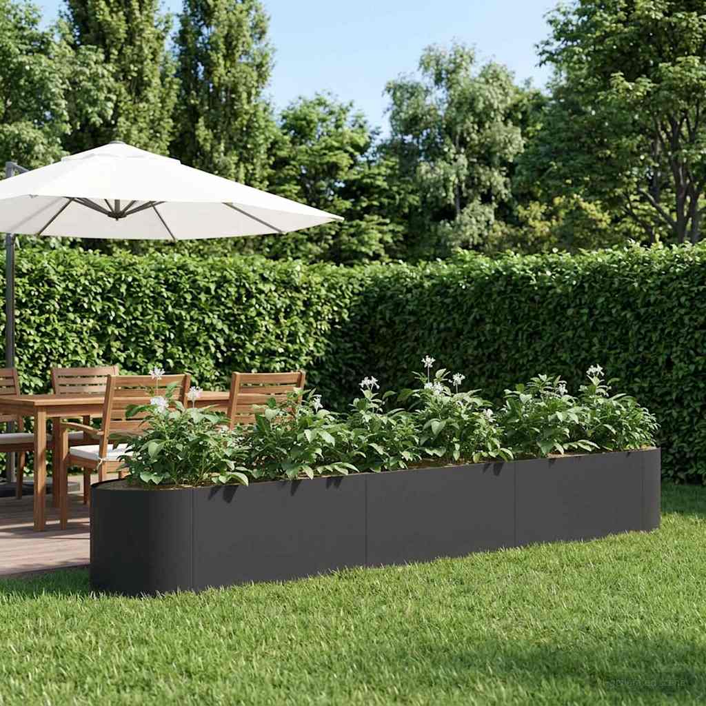 vidaXL Podniesione Łóżko Ogrodowe Czarny 300 x 40 x 40 cm Stal