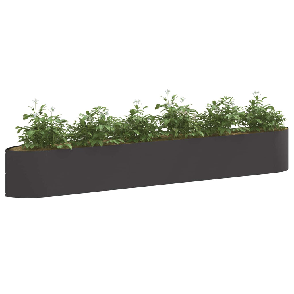 vidaXL Podniesione Łóżko Ogrodowe Czarny 300 x 40 x 40 cm Stal