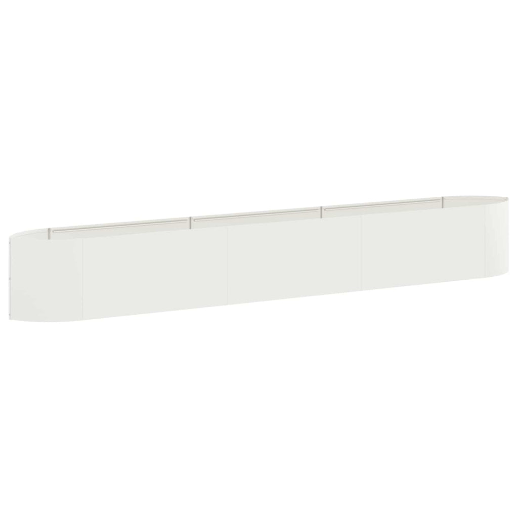 vidaXL Podniesione Łóżko Ogrodowe Biały 300 x 40 x 40 cm Stal