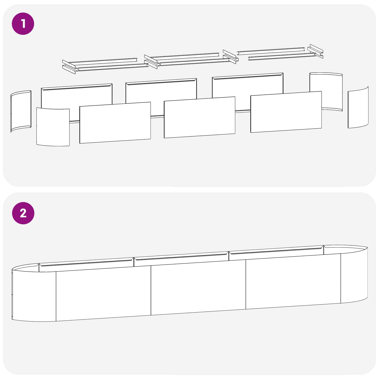 vidaXL Podniesione Łóżko Ogrodowe antracytowy 300 x 40 x 40 cm Stal