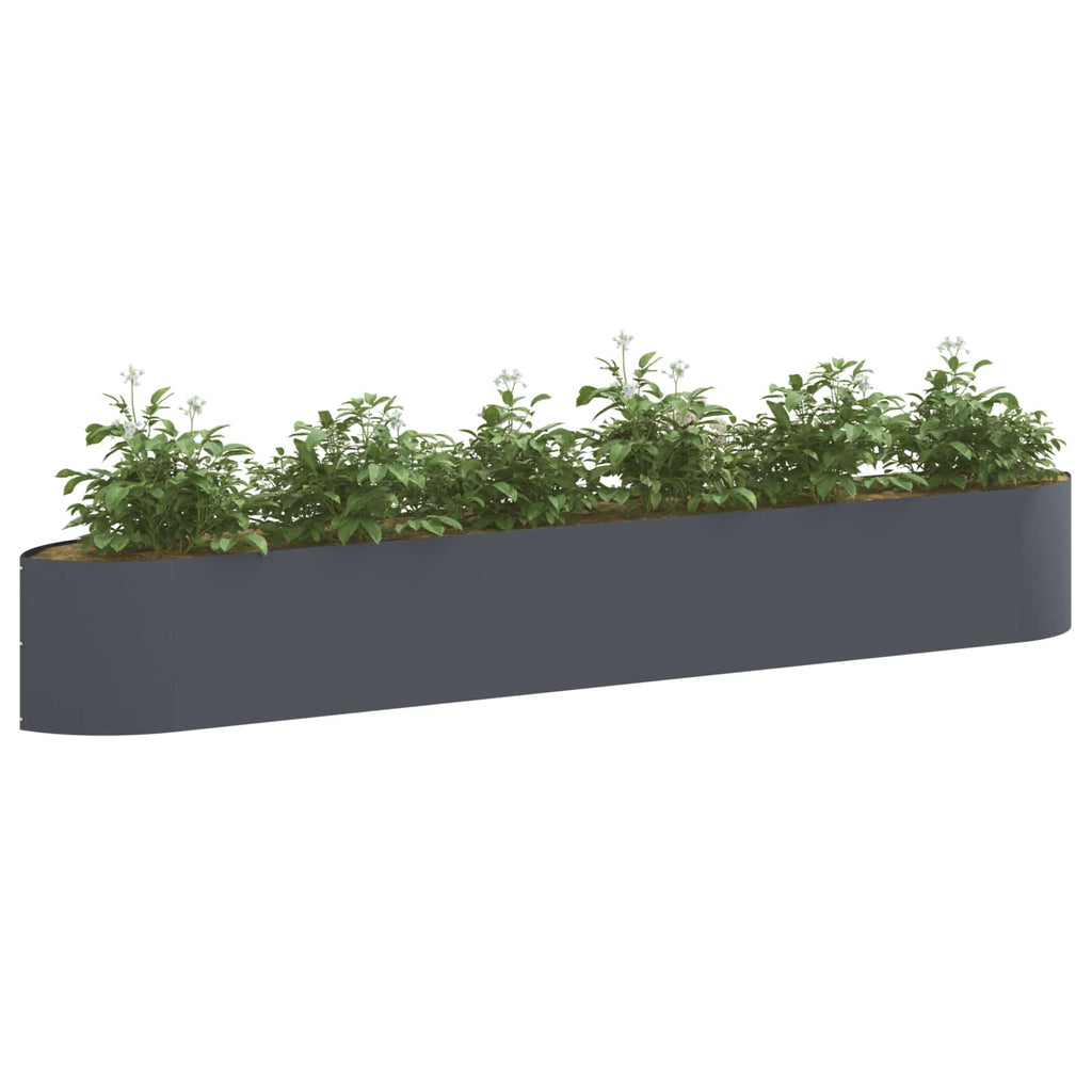 vidaXL Podniesione Łóżko Ogrodowe antracytowy 300 x 40 x 40 cm Stal