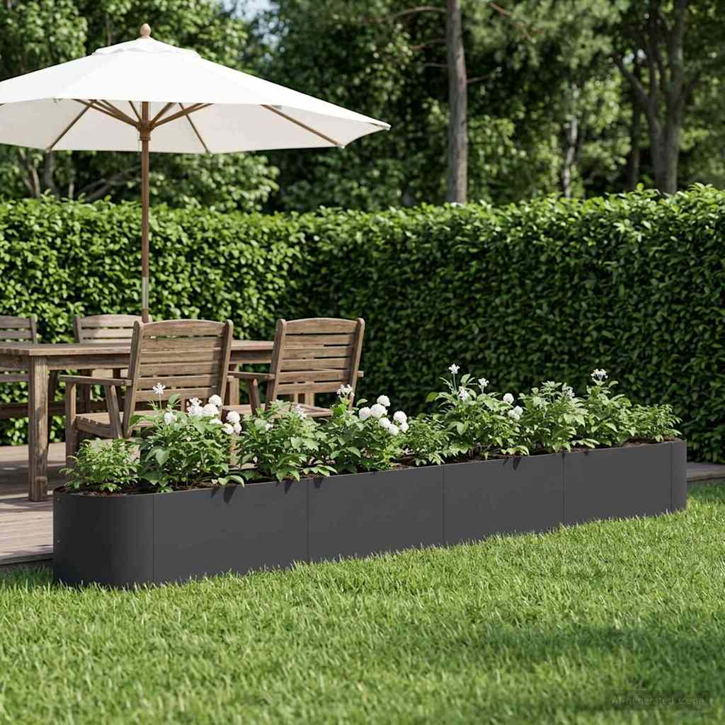 vidaXL Podniesione Łóżko Ogrodowe Czarny 380 x 40 x 40 cm Stal